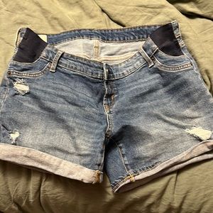 Maternity denim shorts